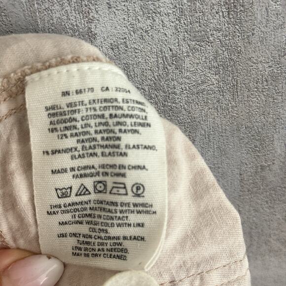 Anthropologie Pants Womens 27 The Wanderer Straight Ankle Utility Linen Blend - Picture 12 of 14